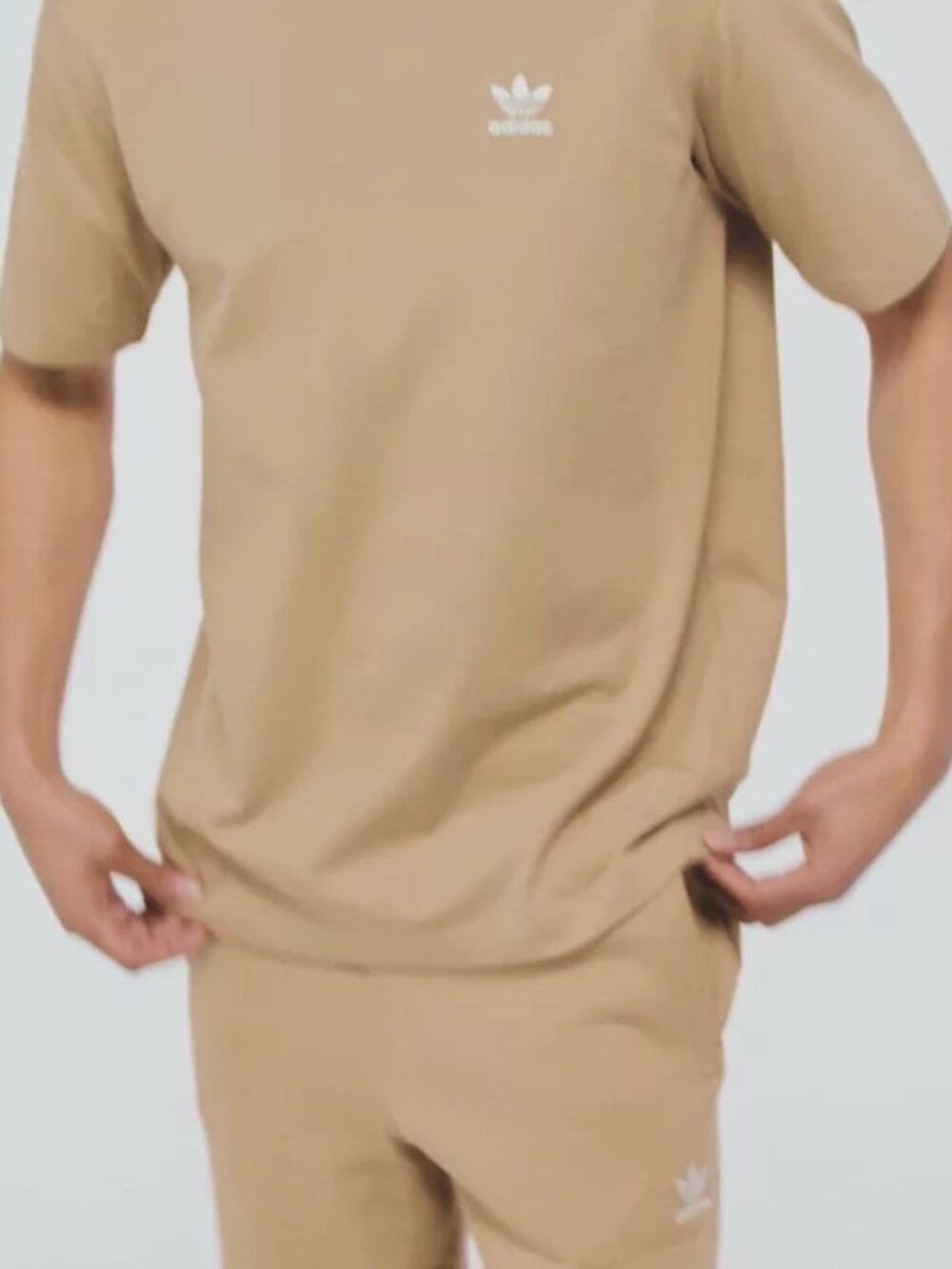 adidas Men's Trefoil Essentials Short Sleeve T-Shirt - Color: Cardboard - Picture 5 of 6
